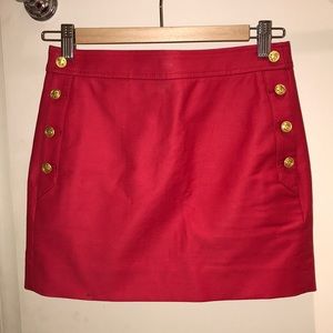 J. Crew Red Skirt
